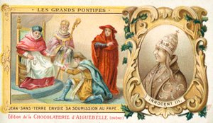 John, konge av England, sender sin underkastelse til pave Innocent III, 1213 av French School