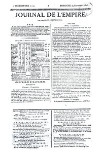 Journal de lEmpire, 29. september 1805 (trykk)