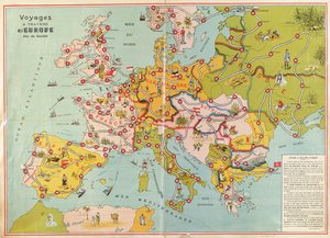 Brettspill på tvers av Europa, ca. 1875 av French School