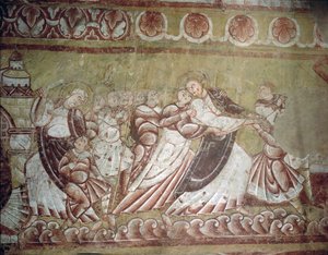 Judas Kissing Christ (fresco) (detalj av 95750) av French School
