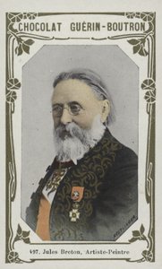 Jules Breton, maler (farget bilde) av French School