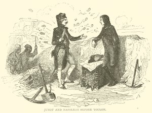 Junot og Napoleon før Toulon (gravering) av French School