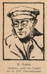 Karl Radek, polsk marxistisk revolusjonær og sekretær for Den tredje kommunistiske internasjonale (Komintern) (lito) av French School