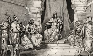 Kong Charibert (521-67) i råd med magistrater, fra 