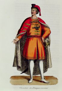 Ridder av den ungarske drageordenen veltet, illustrasjon fra Histoire et Costumes des Ordres Monastiques av Pierre Helyot (1660-1716), 1842 av French School