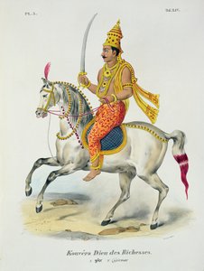 Kubera, rikdommens gud, gravert av C. de Motte (1785-1836) av French School