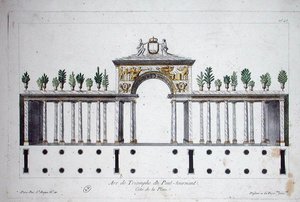 Triumfbuen du Pont Tournant (farge litho) av French School