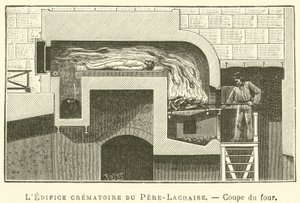 Pere-Lachaise-krematoriet, seksjon av ovnen (gravering) av French School