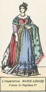 Keiserinne Marie-Louise, kone til Napoleon I (farget gravering) av French School