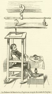 Sanctorius#39; balanse (gravering) av French School