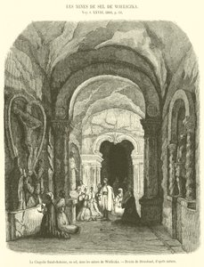 Saint-Antoine kapell, i salt, i gruvene i Wieliczka (gravering) av French School