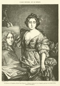 Grevinnen av Feuquieres, datter av Pierre Mignard (gravering) av French School