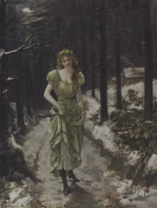 La Fee au Gui (Mistelteinfeen) (farge litho) av French School