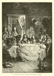 La Fontaine, Boileau, Moliere og Racine av French School