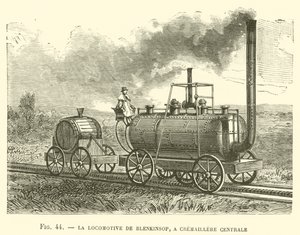 La Locomotive de Blenkinsop, en Cremaillere Centrale (gravering) av French School