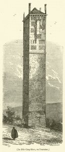 The Pile Cinq-Mars, i Touraine (gravering) av French School