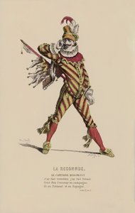 The Recognized, Captain Rodomont (farget gravering) av French School
