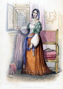 Dronningen av Navarra (Margarita?) - i "" Le Plutarque francais"", red. Mennechet av French School
