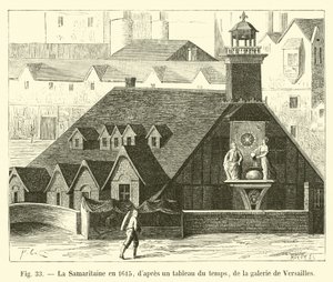 La Samaritaine i 1615, fra et tidsmaleri, fra Versailles-galleriet av French School