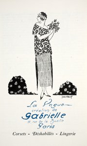 La Vogue-skaping av Gabrielle (sjablongertrykk) av French School