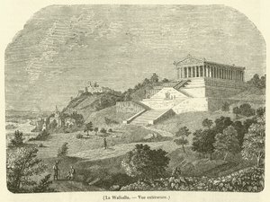 Valhalla, utvendig visning (gravering) av French School