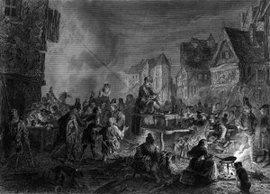 La cour des miracles. In “Notre Dame de Paris” by Victor Hugo. av French School
