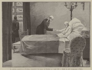 Det siste møtet mellom keiser Wilhelm og prins Bismark, 8. mars 1888 (gravering) av French School