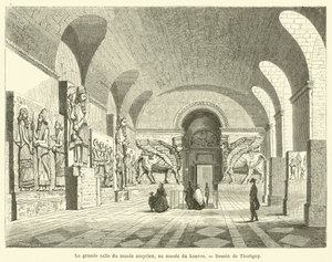 Den store salen til det assyriske museet, ved Louvre-museet av French School