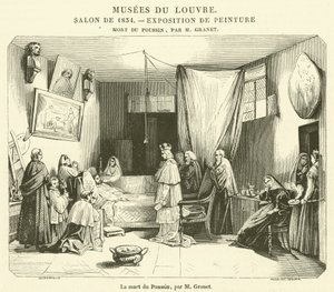 Poussins død (gravering) av French School
