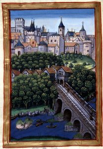 La ville de Lyon - i "" Roman de Palamus, fortelling om løven"" av Simphorian-Champier av French School