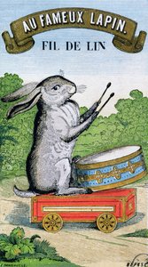 Etikett for Au Fameux Lapin-merket av lintråd av French School