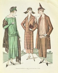 Damemote, illustrasjon fra La Veritable Mode Francaise de Paris, 1924 av French School
