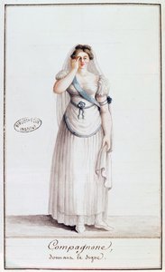 Lady Freemason gir et tegn, 1805 (wcolour) av French School