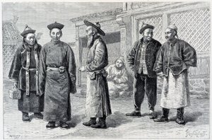 Lamaer og mongolere fra Ala-Chan - i "" Le Tour du Monde", 2. sem. 1887 av French School