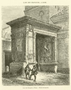 The Arch of the Changers, i Roma (gravering) av French School