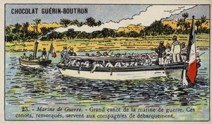 Stor fransk marinekutter (chromolitho) av French School