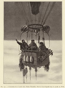 Oppstigningen 15. april 1875, Gaston Tissandier, Sivel og Croce-Spinelli i Zenith-kurven (gravering) av French School