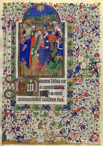 Lat 1156 f.133 The Kiss of Judas, from the Hours of Marguerite dOrleans, 1426-38 av French School