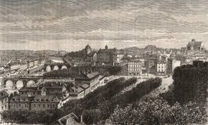 Laval - Mayenne - Pays de la Loire - gravering i "La France illustrée: geografi, historie, statistisk administrasjon" av VA Malt-Brown. 1884 av French School
