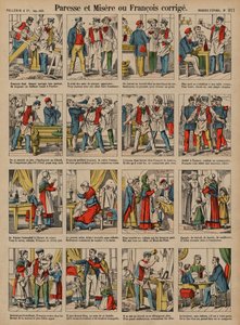 Latskap og elendighet, eller Francois korrigert (farget gravering) av French School