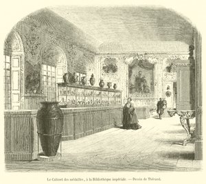 Medaljekabinettet, ved Imperial Library (gravering) av French School
