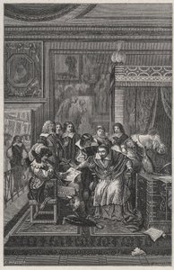 Den døende kardinal de Richelieu litografi av Charles Motte (1785-1836) i «Les Hommes Celebres de la France» av Louis Dumas 1889 av French School
