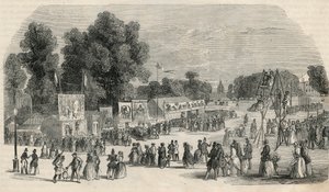 Le Carre Marigny in June 1848 in Paris - Engraving in “Tableau-de-Paris” by Edmond Texier 1852 av French School