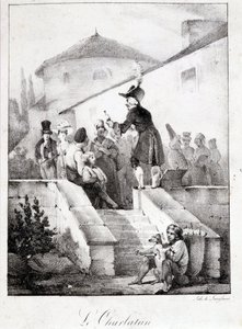 Le Charlatan (selger av mirakelprodukter) av French School