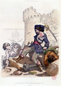 Le Chevalier de Grammont 1686 i "History of the pirates and corsairs of the Ocean and the Mediterranean" av P. Christian, Paris, D. Cavaillés ed. Bind 2 1847 av French School