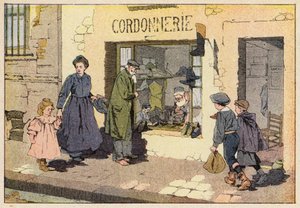 Le Cordonnier, Skomakeren (litho-farge) av French School