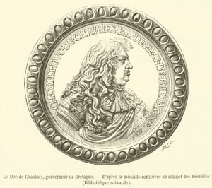 Hertugen av Chaulnes, guvernør i Bretagne (gravering) av French School