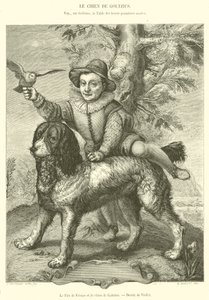 Sønnen til Frisius og hunden til Goltzius (gravering) av French School