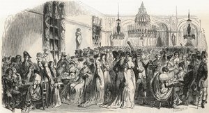 Grand Salon du cafe Frascati i Paris på 1800-tallet - Gravering i "Tableau-de-Paris"" av Edmond Texier 1852 av French School