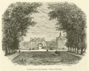 Haras du Pin, nær Argentan (gravering) av French School